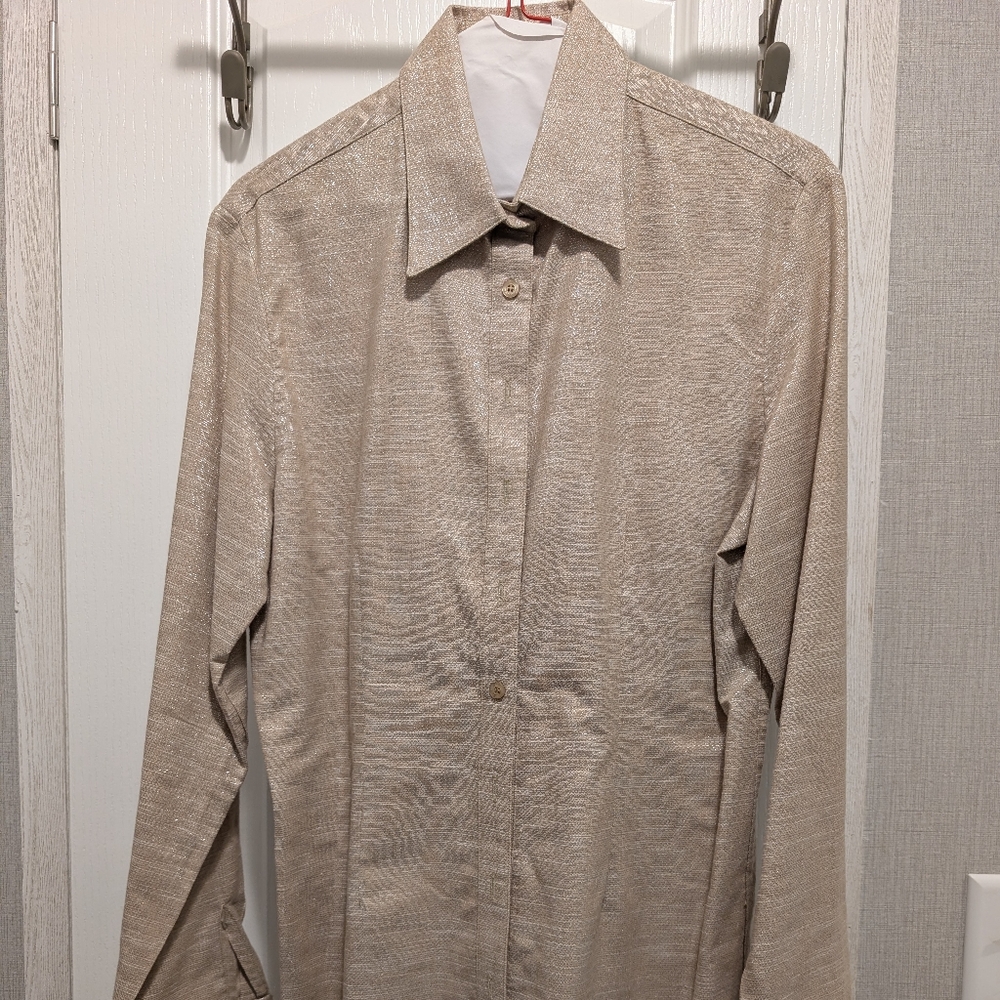 Tan Button Down Shirt Classic Top